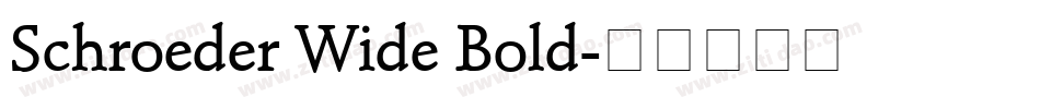 Schroeder Wide Bold字体转换